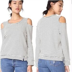 McGuire Denim Wildair Cold Shoulder Sweatshirt Ski Stripe Size XS NWOT